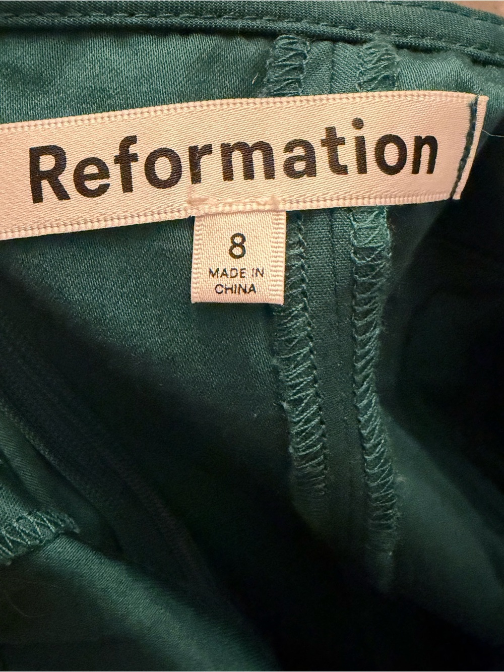 Reformation Square Neck Midi Dress in Green Organic Cotton 8 - Picture 4 of 6